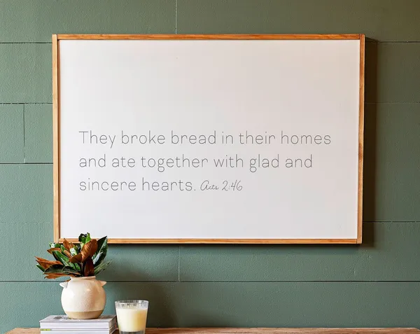 They Broke Bread Scripture Wall Art Print