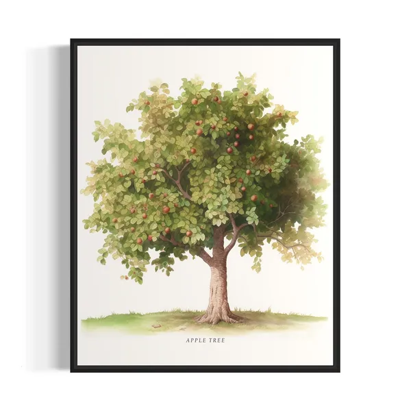 Apple Tree Art Print, Orchard Wall Decor