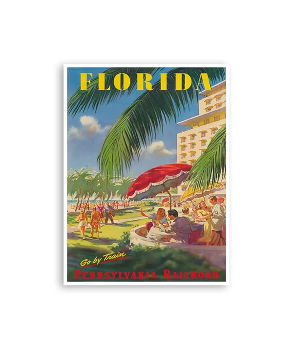 Florida Vintage Travel Poster, America Wall Art Print
