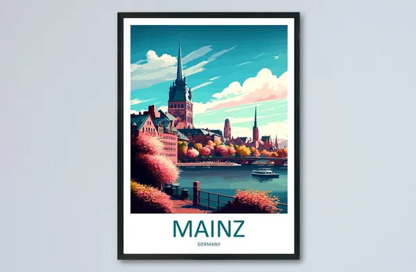 Mainz Travel Poster, Germany City Wall Art