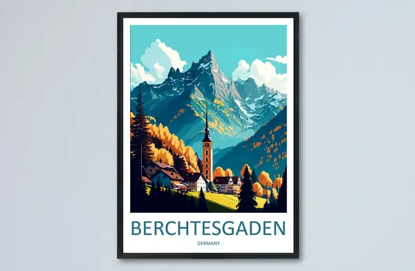 Berchtesgaden Travel Poster, Germany Wall Decor