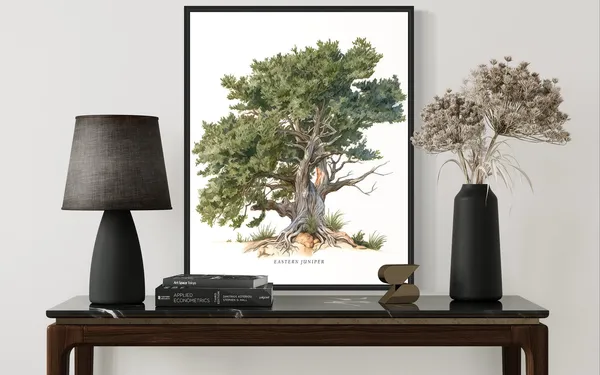 Eastern Juniper Tree Art Print, Nature Landscape