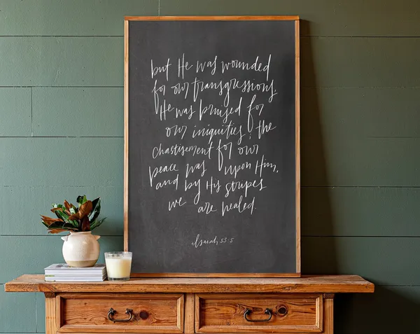 Isaiah 53:5 Hand-Lettered Christian Art Print