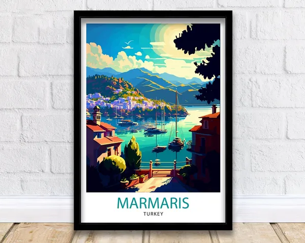 Marmaris Turkey Travel Poster, Europe Wall Art