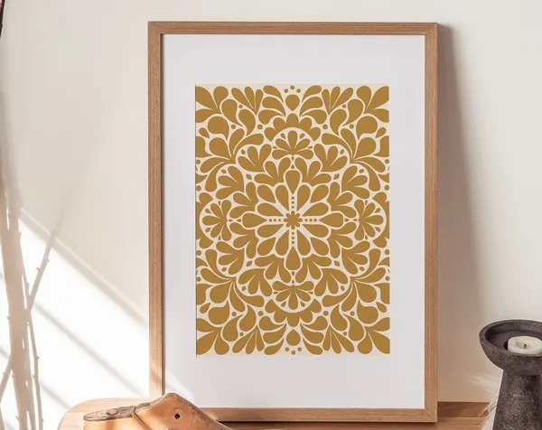 Moroccan Floral Botanical Art Print, Gipsy Style