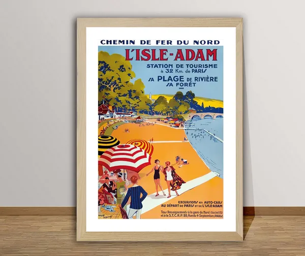 Lisle Adam Station De Tourisme France Vintage Travel Poster