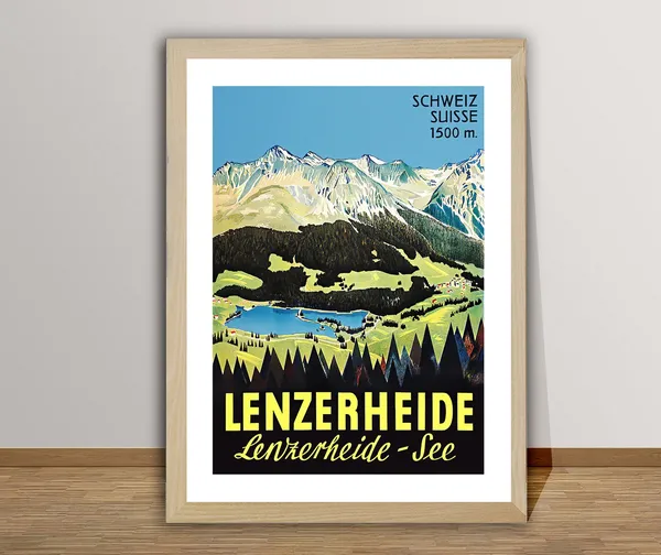 Lenzerheide Switzerland Vintage Travel Poster