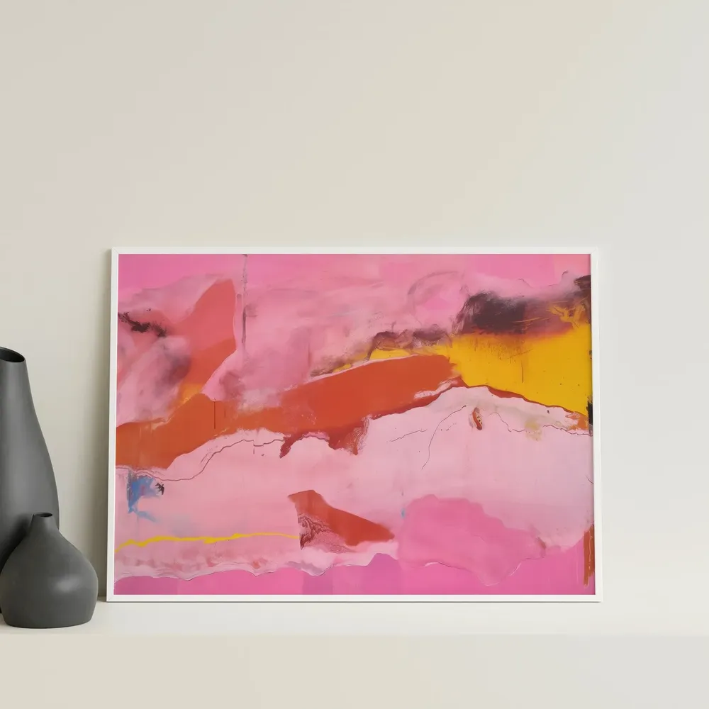 Hot Pink Maximalist Apartment Art Print - Image 3