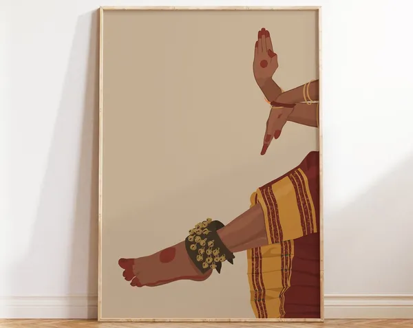 Indian Classical Dancer Bharatanatyam Mudra Poster