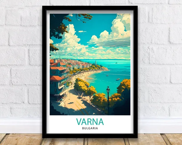 Varna Bulgaria Travel Poster, Europe Wall Art