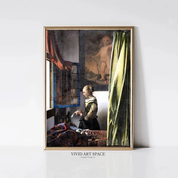 Girl Reading A Letter By Johannes Vermeer Art Print