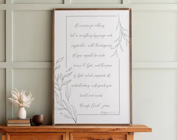 Be Anxious for Nothing Philippians 4 Scripture Art Print