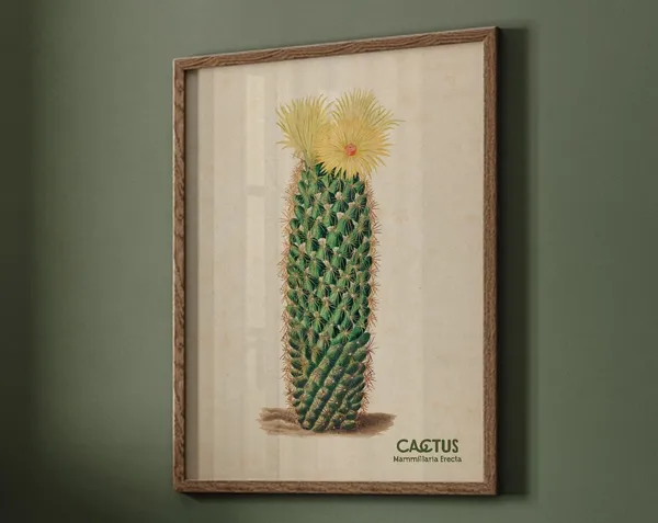 Vintage Cactus Print, Arizona Botanical Art