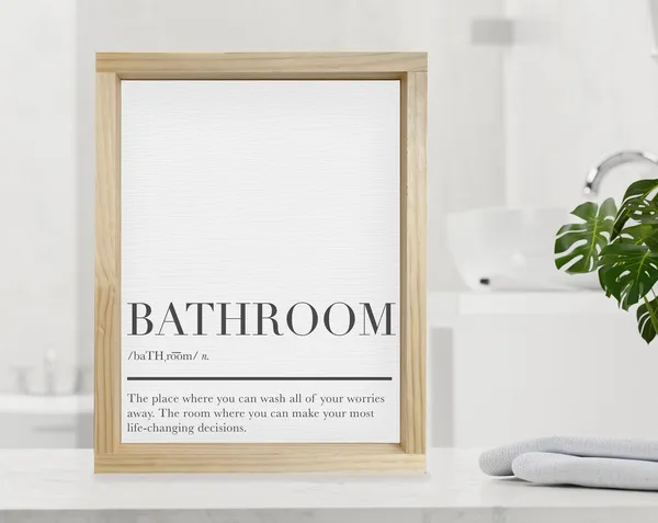 Bathroom Definition Sign, Funny Restroom Poster
