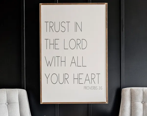 Trust In The Lord Wood Sign, Proverbs 3:5 Christian