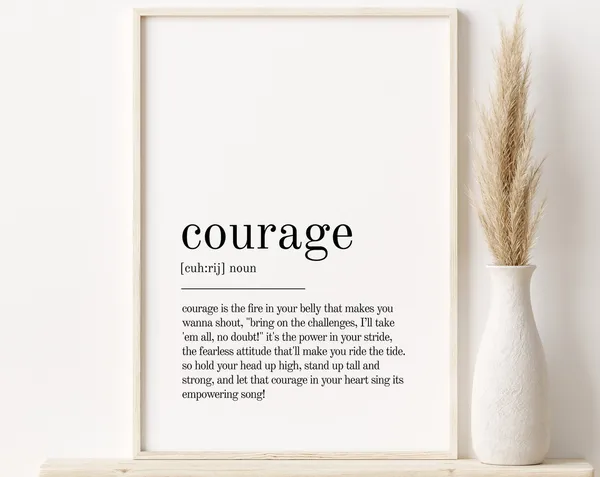 Courage Definition Personalized Wall Art Print