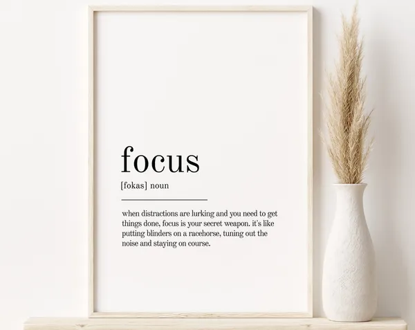 Focus Definition Print, Minimalist Modern Art Print