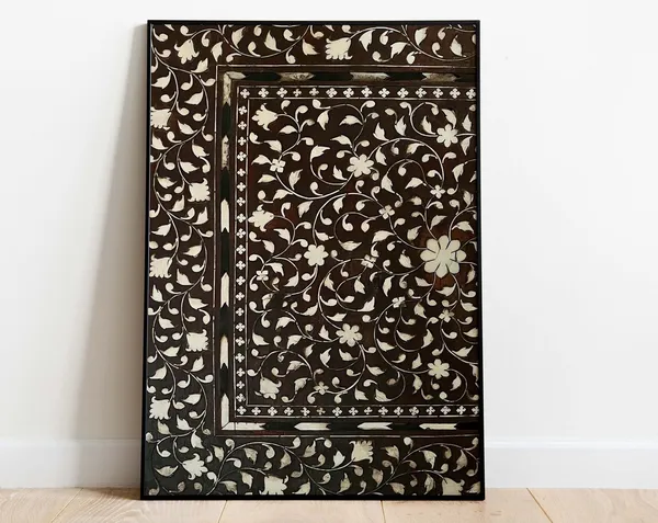 Vintage Islamic Inlay Work Floral Art Print
