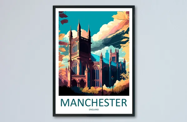 Manchester Travel Poster, England Place Art