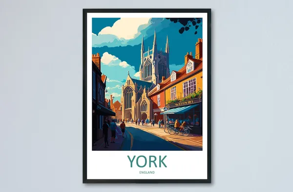 York Travel Poster, England City Wall Art
