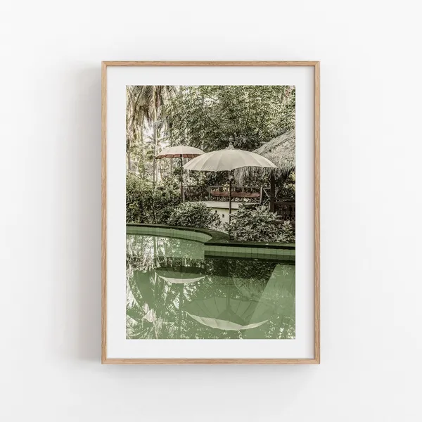 Bali Indonesia Travel Poster, Landscape Art Print