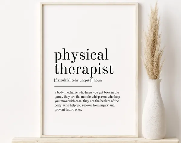 Physical Therapist Definition Personalized Art Print