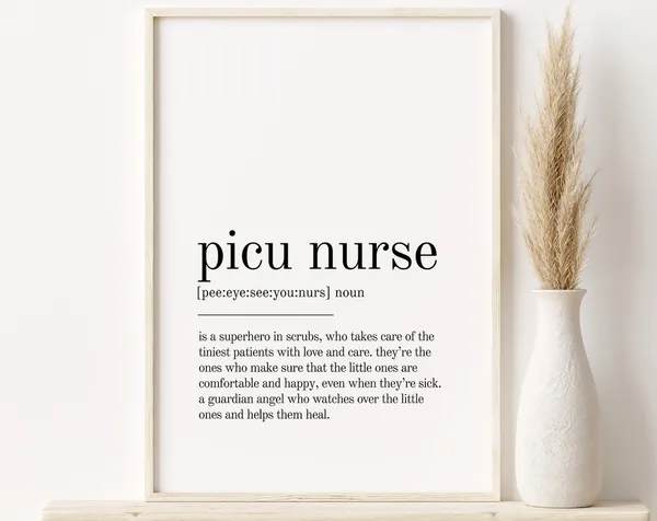 PICU Nurse Definition Art Print, Gift for Her
