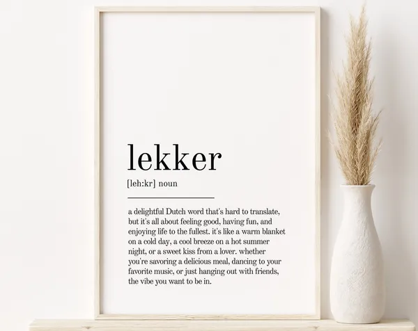 Lekker Definition Quote Print, Office Dictionary Art
