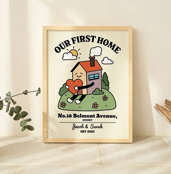 Custom Home Sweet Home Print, Housewarming Gift
