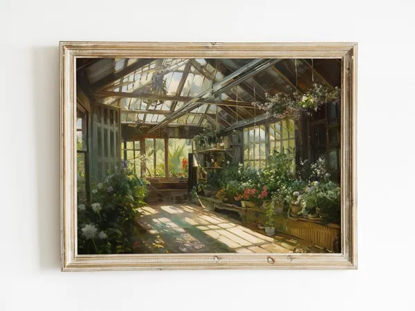 Vintage Greenhouse Botanical Garden Art Print