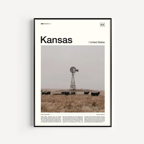 Kansas Photography Travel Poster Print