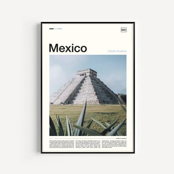 Mexico Travel Poster, Mexican Art Wall Print