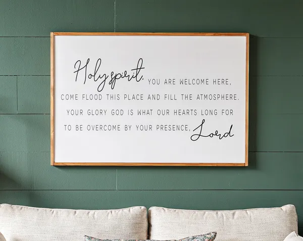 Holy Spirit Welcome Sign, Christian Wall Art Print