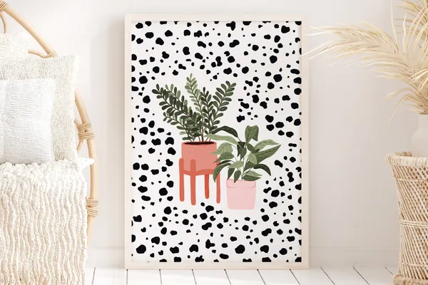House Plant Spotty Botanical Illustration Art Print