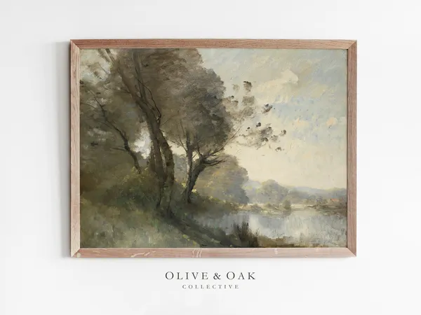 Soft Landscape Painting, Vintage Landscape Art Print
