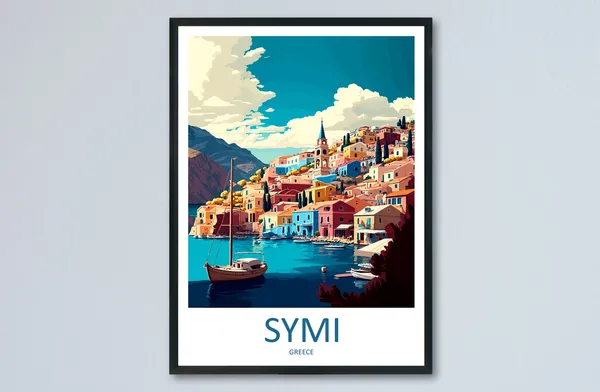Symi Greece Travel Poster, Europe Wall Art