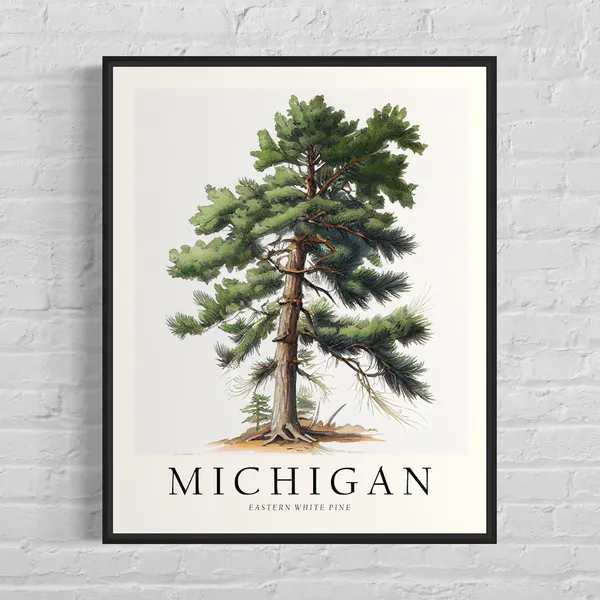 Michigan State Tree Art Print, Eastern White Pine