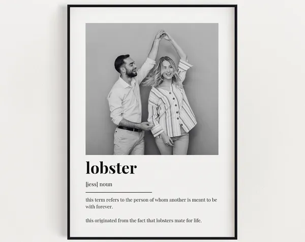 Personalised Lobster Definition Art Print, Couples Gift