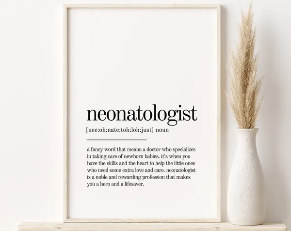 Neonatologist Definition Minimalist Modern Art Print