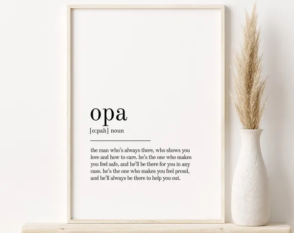 Opa Definition Personalised Wall Art Print