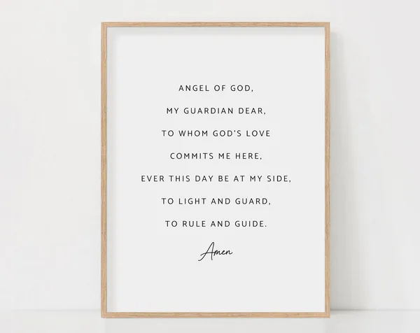 Angel Of God My Guardian Dear Prayer Art Print