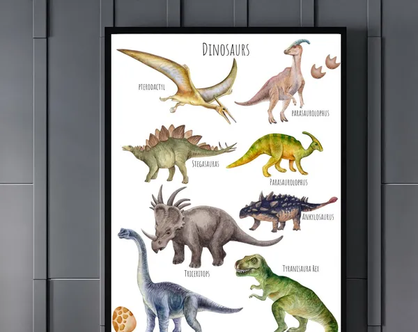 Dinosaurs Poster, Unique Dinosaur Selection