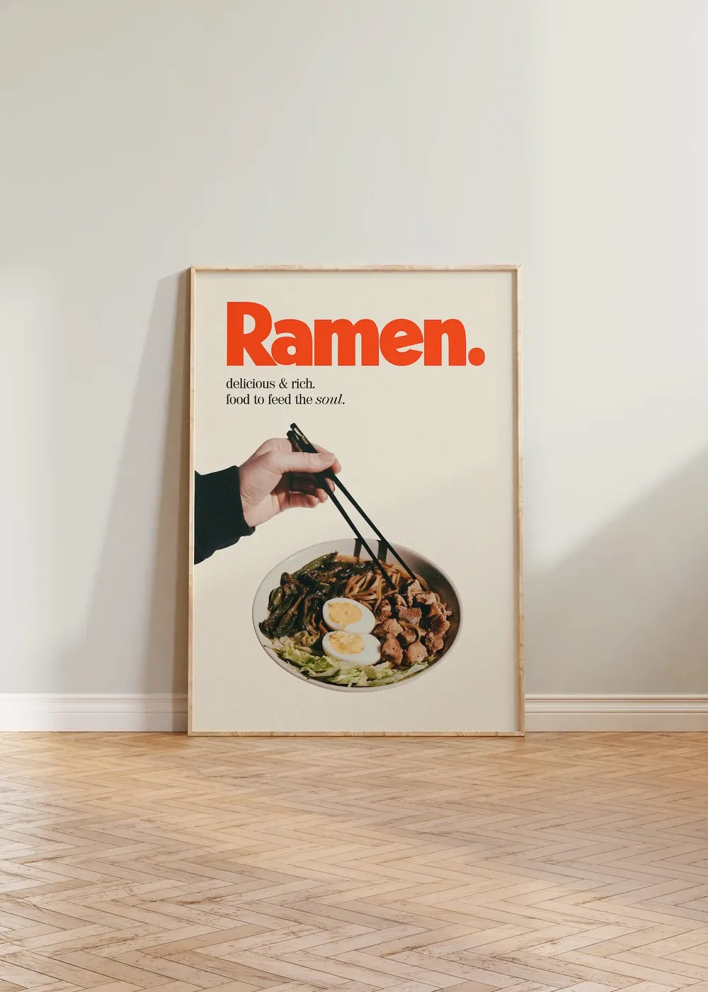 Retro Kitchen Ramen Poster, Japanese Food Art Print