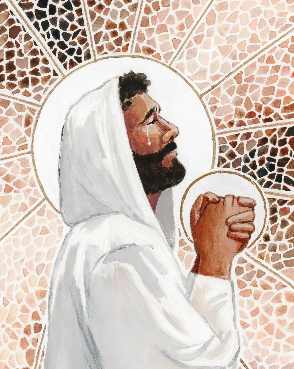 For All Mankind Christ Praying Art Print - Image 2