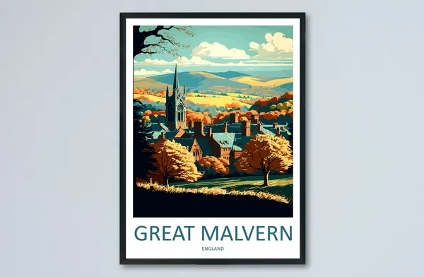 Great Malvern Travel Poster, England Wall Art