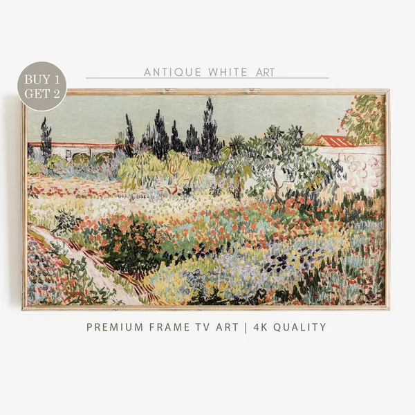Van Gogh Spring Garden, Farmhouse Wall Art Print
