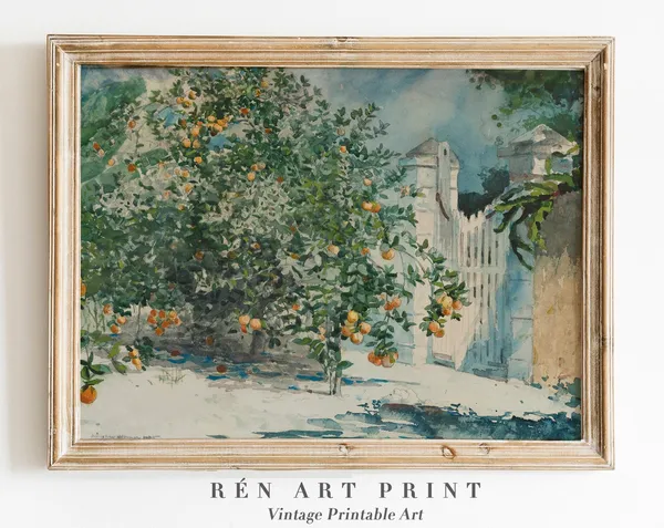Vintage Summer Landscape Art Print, French Country