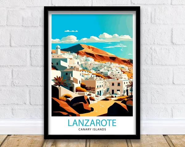 Lanzarote Travel Poster, Spain Home Decor