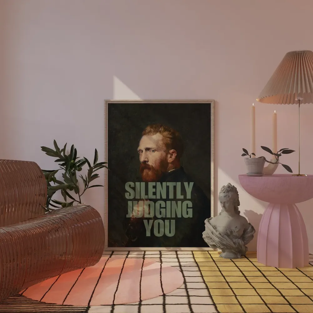 Silently Judging You Vintage Portrait Art Print - Image 2