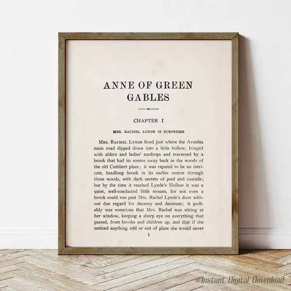 Anne Of Green Gables, Book Lover Poster Print